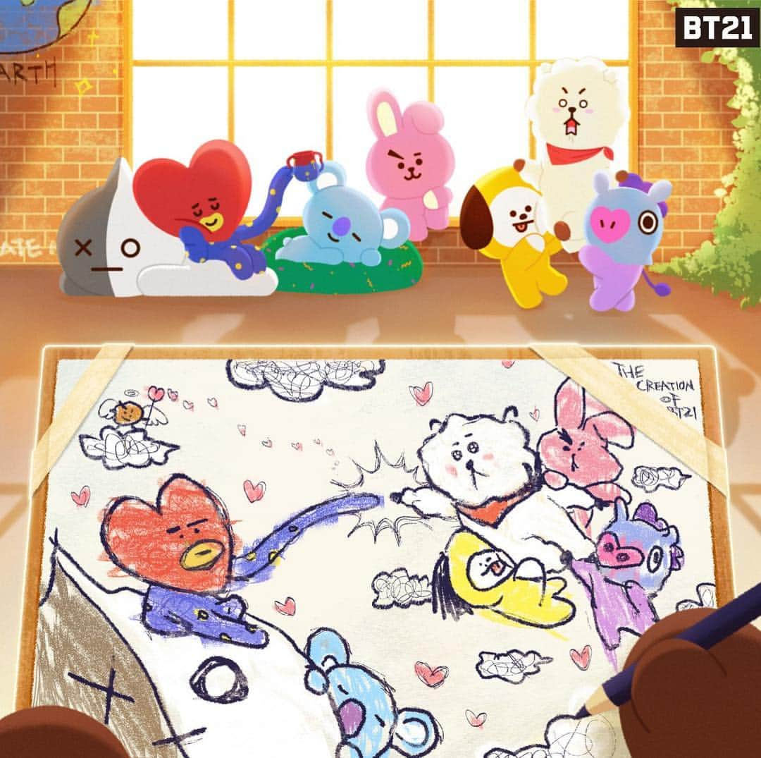 BT21 Stars of tomorrow, UNIVERSTAR!さんのインスタグラム写真 - (BT21 Stars of tomorrow, UNIVERSTAR!Instagram)「The Creation of BT21 (2019) Artist: Shoochelangelo #Shoocasso #Shoochelangelo #WhatsNext #SHOOKY #BT21」3月15日 18時00分 - bt21_official