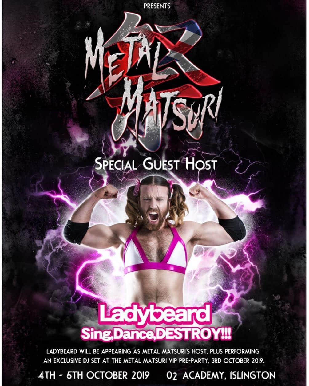 のインスタグラム：「VERY PROUD to announce that I’ll be hosting the world’s 1st EVER Japanese metal festival outside Japan, METAL MATSURI, in London this October!! Oct 3, 4, 5 at O2 Academy Islington. AND I’m DJing at the Pre-VIP party.  Tix: https://www.eventbrite.co.uk/o/orionlive-18222139297  Yoroshiku London!! 🤟🇯🇵🇬🇧🤟 #metalmatsuri」