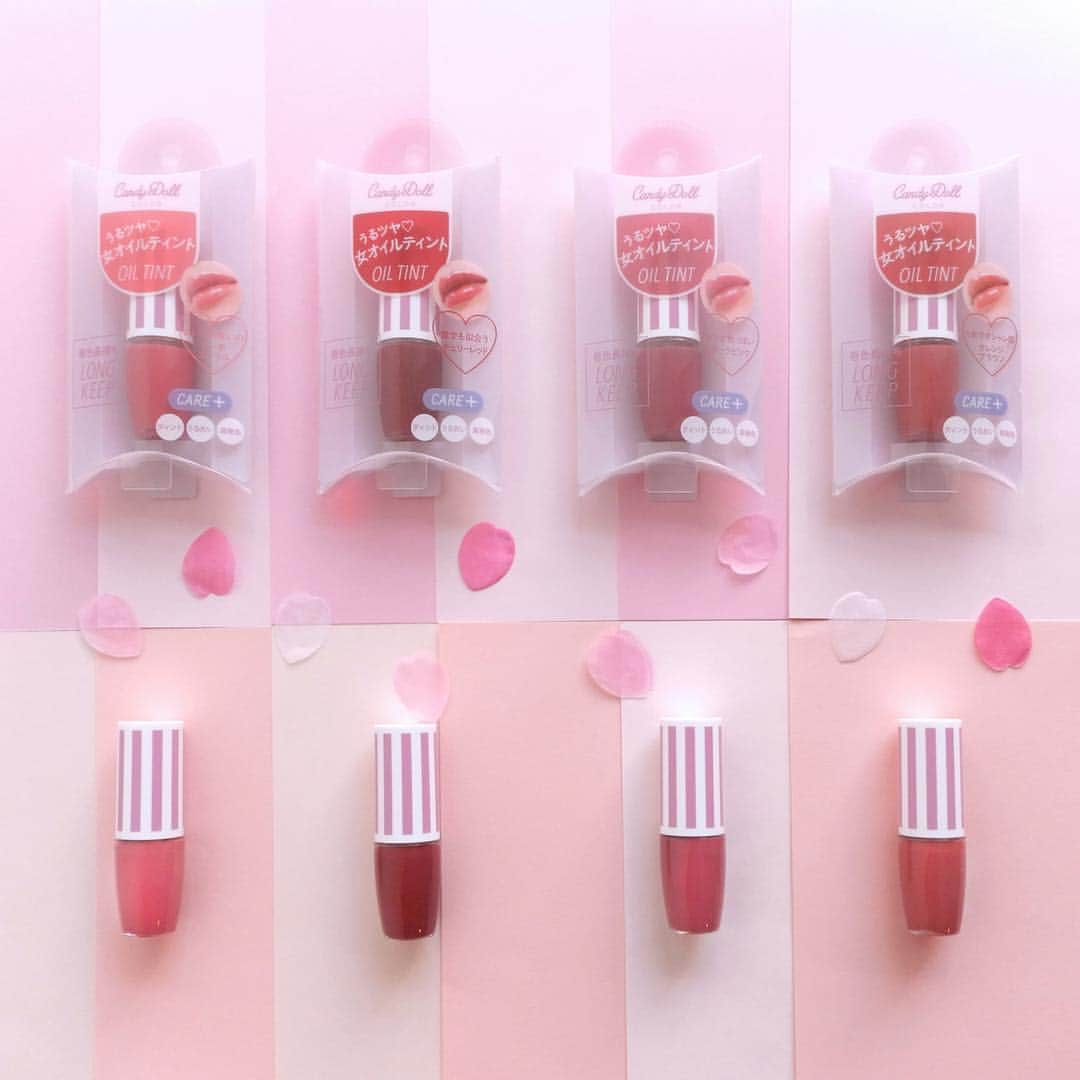 Candy Dollさんのインスタグラム写真 - (Candy DollInstagram)「. 📣【本日発売】📣 . あの大人気商品、〈オイルティントリップ〉が全色Newカラーになって限定発売😍❣️ . ☝︎透明感を引き出すくすみカラー🎨 ⚪︎まいにち使いの〈ピーチコーラル🍑〉 ⚪︎誰でも似合う〈チェリーレッド🍒〉 ⚪︎オトナ色っぽい〈ダークピンク👠〉 ⚪︎オシャレ顔になれる〈オレンジブラウン🍊〉 . さらに☝︎. 使用感、仕上がりは前回のものをそのままにケア成分を増量🍀✨ さらに荒れにくくなったよ😘 . お店に並び始めるのは22日頃からだよ！ ぜひGETしてね🥺♡ . . #candydoll #キャンディドール #益若つばさ #コスメ #ベスコス #新商品 #限定 #発売告知 #オイルティントリップ #リップ #ティント #落ちないリップ #おすすめコスメ #コスメ紹介#大人気 #くすみカラー #透明感 #リップケア #唇ケア #コスメ好き #コスメ好きさんと繋がりたい #japancosmetics」3月15日 19時33分 - candydoll_official