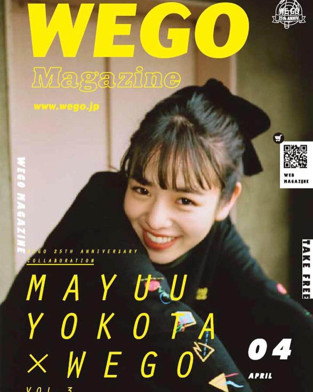 高橋有紀のインスタグラム：「WEGOMagazine cover ヘアメイク担当させてもらってます❤︎可愛い写真いっぱいなのでお早めに店舗へ！！ #osakana_yuki  #hairmake」