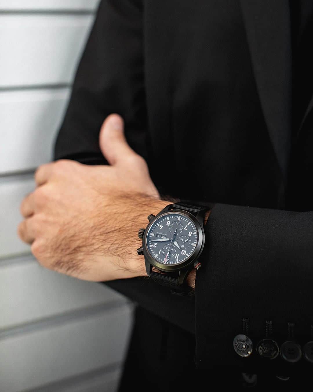 IWCさんのインスタグラム写真 - (IWCInstagram)「Two words: jet black. The Pilot’s Watch Double Chronograph Top Gun Ceratanium knows a thing or two about statement-making style. (Ref. IW371815) #IWCPilot」3月16日 0時15分 - iwcwatches