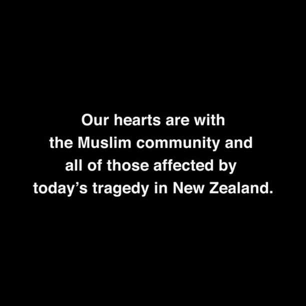 のインスタグラム：「Our hearts are with the Muslim community and all of those affected by today’s tragedy in New Zealand. We stand against faith-based violence. You can counter hate at muslimadvocates.org」