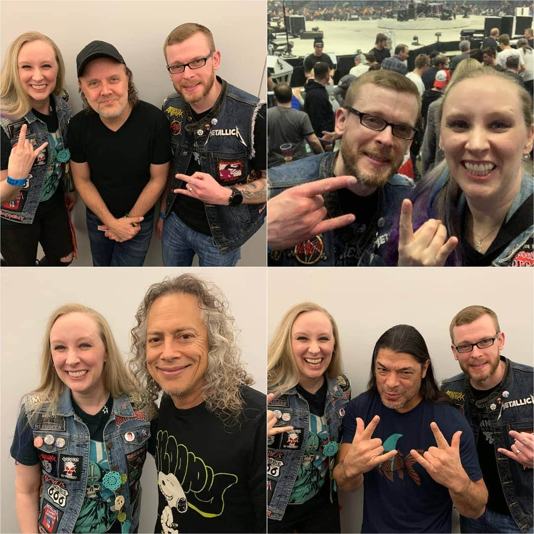 メタリカさんのインスタグラム写真 - (メタリカInstagram)「Meet Shannon and her brother, Rob – our CrowdRise campaign Grand Prize winners! They were flown out for the final show of the tour in Grand Rapids and got to meet the band. It’s been awesome to meet all the winners at each stop and we appreciate every donation made to enter the contests. Through this campaign, the Metallica Family raised nearly $85k that will go directly to @allwithinmyhandsfoundation and be used to support workforce education, the fight against hunger, and other critical local services. #MetallicaGivesBack #AWMH」3月16日 2時53分 - metallica