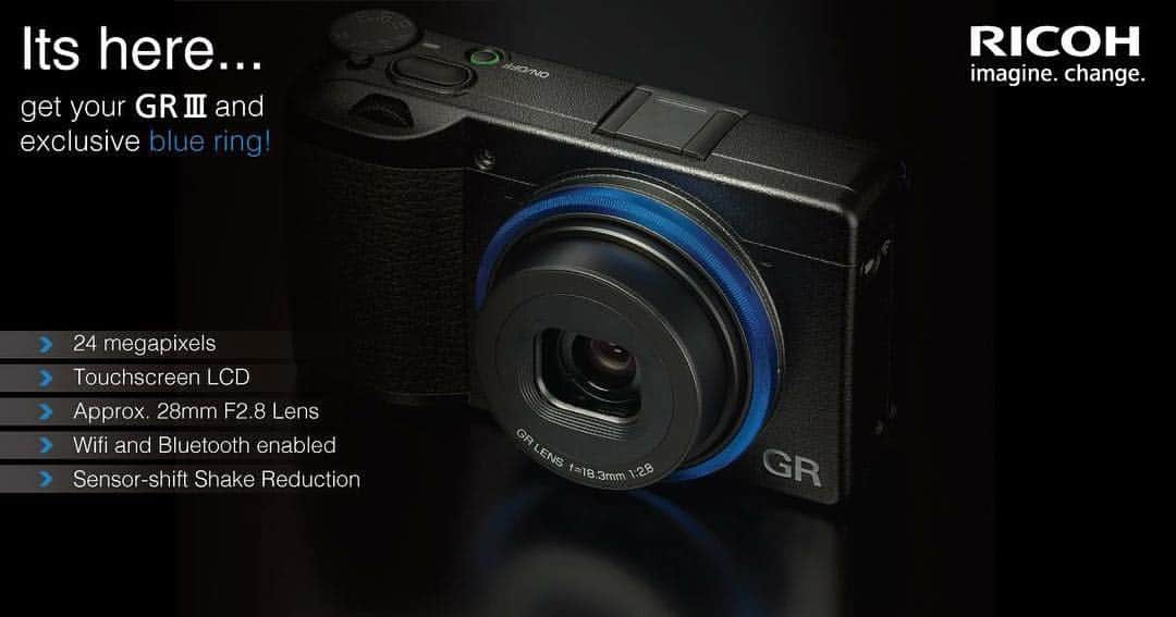 Ricoh Imagingさんのインスタグラム写真 - (Ricoh ImagingInstagram)「The #ricohgriii is now available to purchase. The first 50 orders receive the limited edition blue ring, GR stickers and the GR story book! Order now! Link in bio. #griii #ricohgr3 #gr3」3月16日 4時30分 - ricohpentax