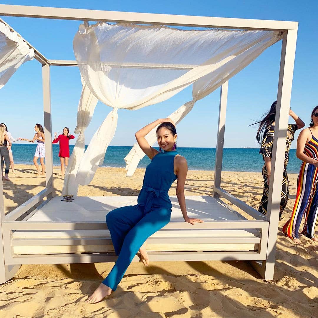 のインスタグラム：「Beautiful beach day at #AzhaClub !! ・ What a fun lunch and shooting by the beach 🌺🐬 So blessed to have this amazing experience! ・ ・ #missecointernational #experienceegypt #thisisegypt #egypt #beautypageant #missecojapan #missecojapan2019 #missecointernational2019 #ミスコン #ミスエコインターナショナル #ミスエコ #ミスジャパン #エジプト #世界大会 #撮影 #almasahotel #Cairo #experienceegypt #エジプト #カイロ #azha #clubhouse #beach #ビーチ #海」