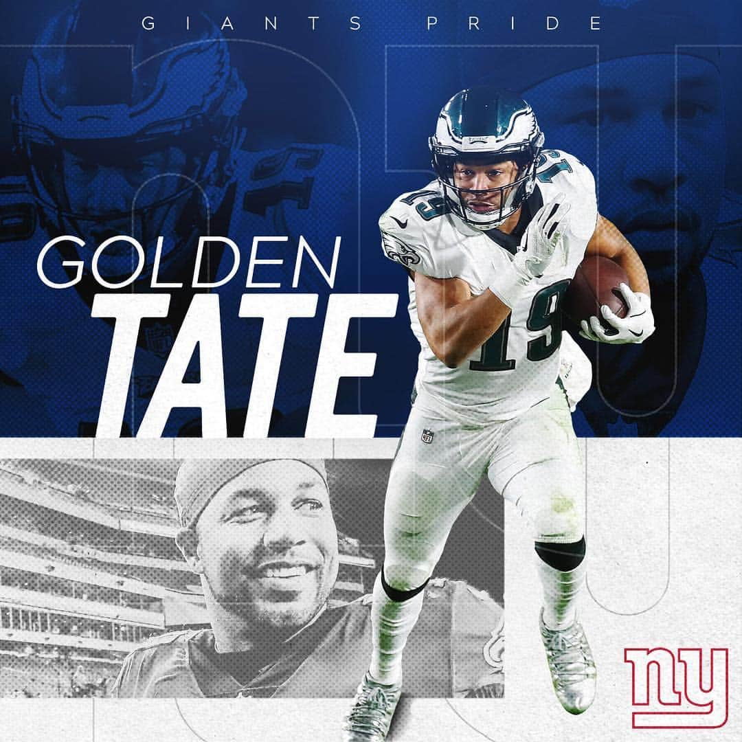 New York Giantsさんのインスタグラム写真 - (New York GiantsInstagram)「Welcome to Big Blue, @showtimetate!」3月16日 4時36分 - nygiants