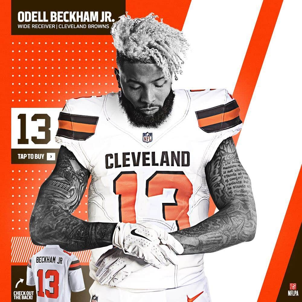 NFLさんのインスタグラム写真 - (NFLInstagram)「Tap to pick up the new @obj and @ab jerseys from @officialnflshop!」3月16日 4時45分 - nfl