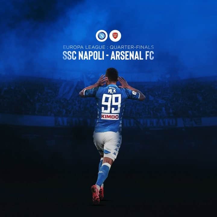 アルカディウシュ・ミリクのインスタグラム：「Ready to fight! 🙏🔥 Forza Napoli Sempre! 💙 #Napoli #NapoliArsenal #ForzaNapoliSempre #UEL #EuropaLeague #football」