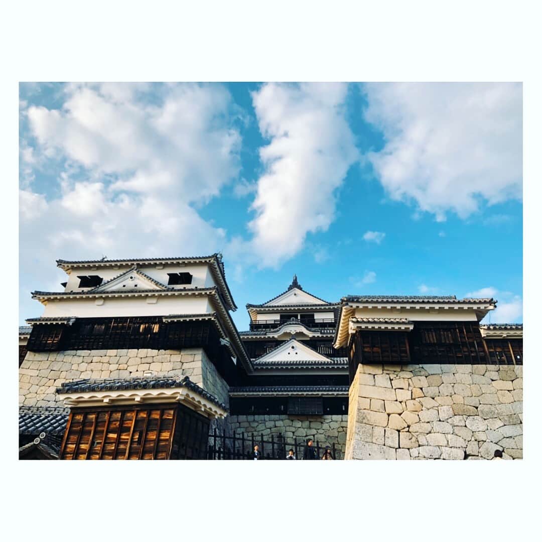 望月理恵さんのインスタグラム写真 - (望月理恵Instagram)「難攻不落の松山城。  山の上のお屋敷のようなお城でした。 現存12天守のうち、鬼瓦に 葵の紋が入っているのは ここだけ。きりっとしていて 美しいお城でした。」3月16日 8時49分 - mochiee28