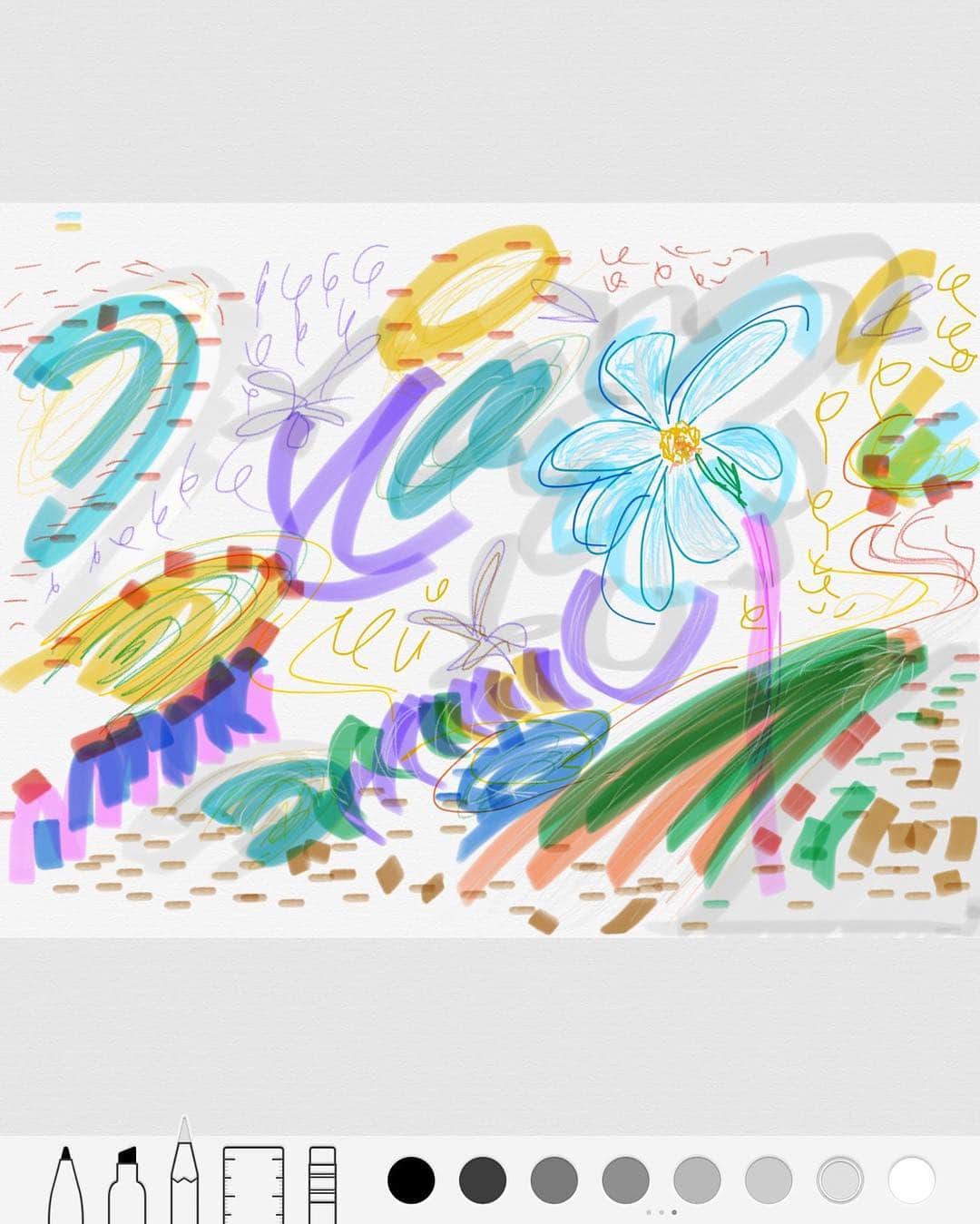 大和未知さんのインスタグラム写真 - (大和未知Instagram)「iPadにゆびで絵を描いてみました*ﾟ:*:✼ ✼へたっぴぃ」3月16日 10時35分 - michi.minnashiawase