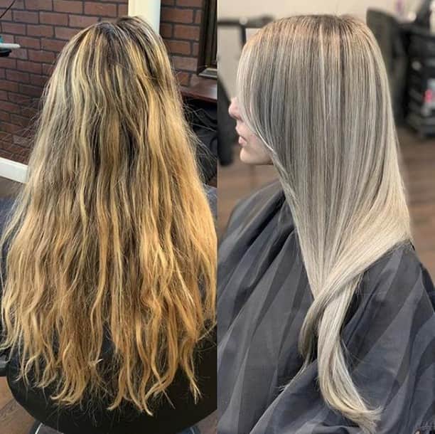 CosmoProf Beautyさんのインスタグラム写真 - (CosmoProf BeautyInstagram)「Our Transformation #hairoftheday goes to @jputnamhair for doing a whole head of foils on her client to create this seamless blonde, styled with @moroccanoil --- 👇 Rules Below!👇 1️⃣Tag your photo #TransformationHOTD #cosmoprofbeauty #licensedtocreate 2️⃣Post a before & after side-by-side of your hair transformation against an uncluttered background 3️⃣Mention any products used to cut, color or style the hair --- #repost #jputnamhair #hairtransformation #transformation #beforeandafter #beforeafter」3月16日 11時00分 - cosmoprofbeauty