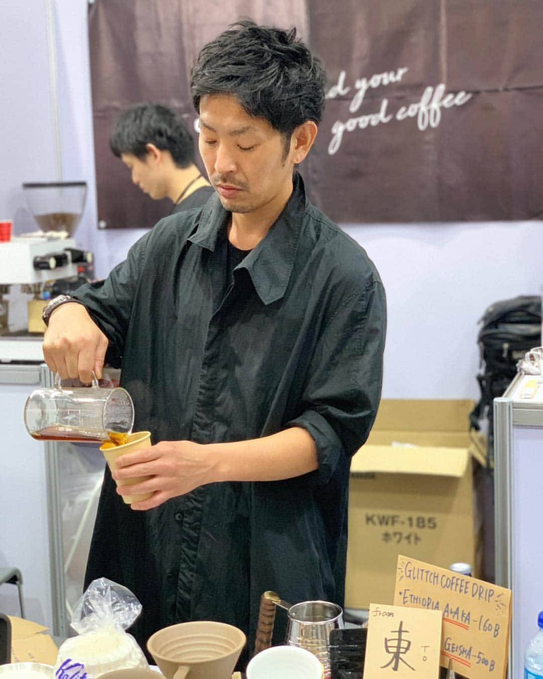 goodcoffeemeさんのインスタグラム写真 - (goodcoffeemeInstagram)「Hi it’s TEAM ROASTED IN JAPAN 🇯🇵 ﻿ ﻿ Thailand coffee fest day3. ﻿ ﻿ I think he has a magical hands for coffee. ﻿ ﻿ We are waiting for your visit.﻿ ﻿ Thank you:)﻿ ﻿ ﻿ #thailandcoffeefest2019 #roastedinjapan #coffee #thailand #Bangkok #coffeetime #coffeeshop #bkk #コーヒー #coffeegram #coffeelovers #coffeeholic #coffeelife #coffeeculture #coffeeshots #バンコク #coffee_inst #coffeefirst #coffeeshops #ไทย #coffeestand #กรุงเทพ #ญี่ปุ่น #coffeeroasters #กาแฟ #coffees #coffee☕️ #バンコクカフェ #タイコーヒーフェスティバル #goodcoffeeintailand」3月16日 13時53分 - goodcoffeeme