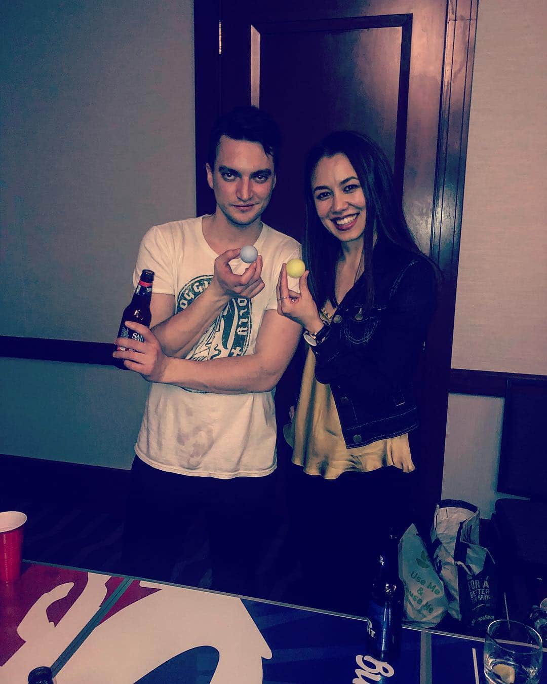 リチャード・ハーモンのインスタグラム：「Meet the @conageddon beer pong champions of 2019. We went 6-0. Amazing scene partner. Amazing beer pong partner.」