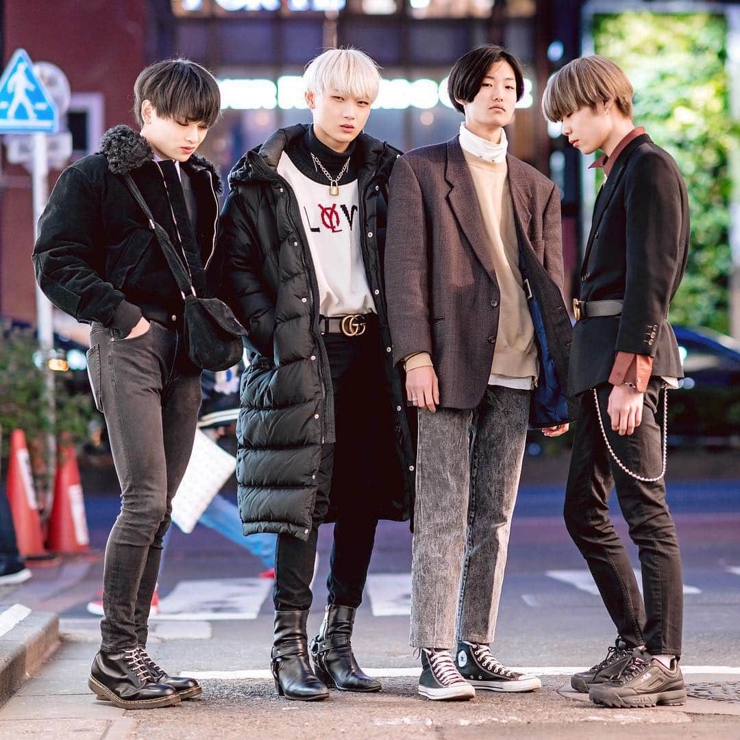 Harajuku Japanさんのインスタグラム写真 - (Harajuku JapanInstagram)「Tokyo teens Motonari (@k1_moto), Nariyuki (@nari__style), Yuki (@yuuki_3.30), and Koaga (@waniwanipanicc) on the street in Harajuku wearing fashion by OY, YSL, Balenciaga, Gucci, Who.A.U, Endevice, FILA, Dior, Guess, Chanel, Chrome Hearts, Dr. Martens, and Converse.」3月16日 14時28分 - tokyofashion