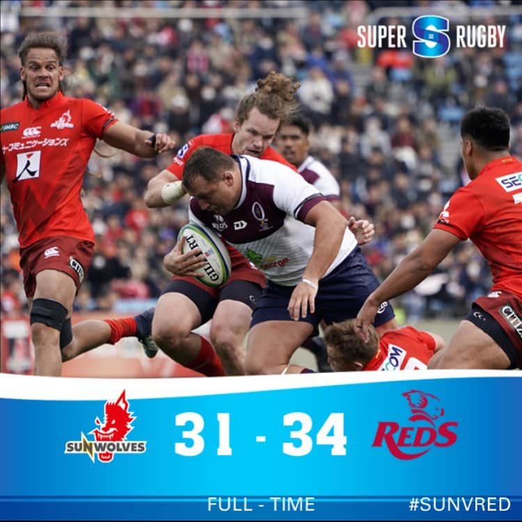 Super Rugbyさんのインスタグラム写真 - (Super RugbyInstagram)「FULL TIME - The Queensland reds have made an amazing comeback to win in the final minute! #SUNvRED #SuperRugby」3月16日 15時13分 - superrugby