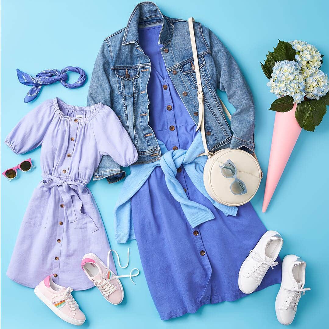 Old Navyさんのインスタグラム写真 - (Old NavyInstagram)「periwinkle - it's fun to say *and* wear . #oldnavystyle #mini❤️me #twinning」3月17日 1時31分 - oldnavy