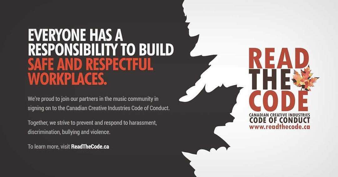 SOCANさんのインスタグラム写真 - (SOCANInstagram)「SOCAN is proud to join our allies in the music community in signing the Canadian Creative Industries Code of Conduct. Together we’re working towards environments free of harassment, discrimination, violence & bullying. Readthecode.ca #ReadTheCode #alliesinaction」3月17日 2時01分 - socanmusic