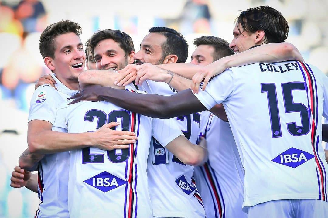 アルビン・エクダルのインスタグラム：「YES! Great team performance today 🙌 But a bit weird to see Colley with my face.. #forzasamp @unionecalciosampdoria」