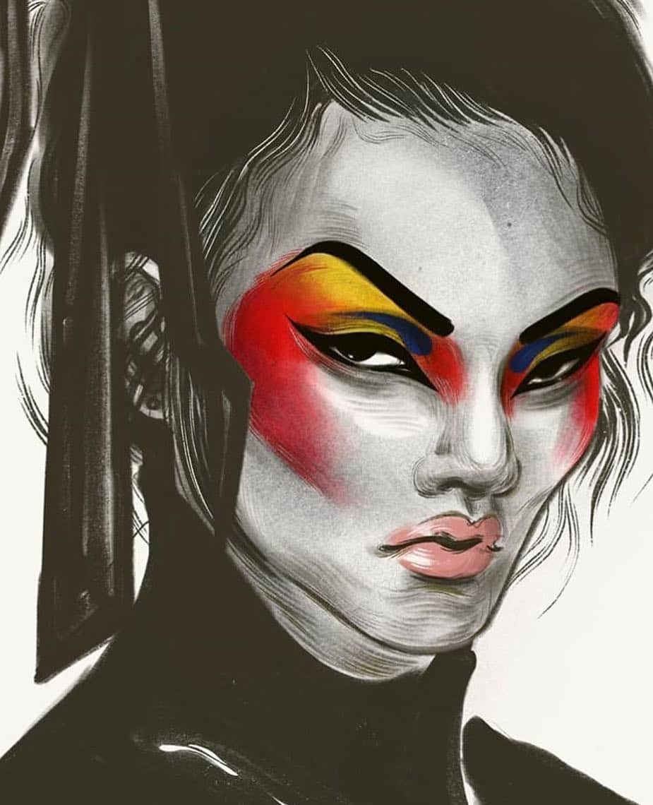 ValGarlandさんのインスタグラム写真 - (ValGarlandInstagram)「💥 Beautiful digital illustration by @rebeccagladams of one of the @garethpughstudio #ss19 looks💥 #MakeupDesignedByValGarland #ValGarland 💥 @mccollywood @katieshillingford @sydhayeshair @mariannewman 💥 #art #instaart #artist #artoftheday #loveart #garethpugh #inspo #inspiration #digitalart #weekend #makeupinspo #inspiration 💥」3月16日 20時15分 - thevalgarland