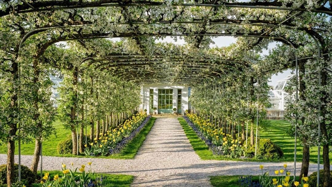 のインスタグラム：「Now that’s a spring perspective 🌱⁣ The late Bunny Mellon's Oak Spring garden...⁣」