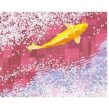のインスタグラム：「WA-029「桜花回遊」 100部限定（Limited to 100 copies） ・ ▼ How To Order ▼ 👉Proceed to purchase from profile URL 👉プロフィールURLから又はSoujirou Art 検索 ・ ・ ・ ・ ・ ・ ・ #自然#桜#春#回遊#鯉#川#花筏#川面#絵画#壁掛け#インテリア#壁掛けインテリア#モダンインテリア#シンプルインテリア #nature#cherryblossoms#spring#carp#river#petal#art#artist#painter#painting#picture#ornament#illustration#print#artinterior#interior」
