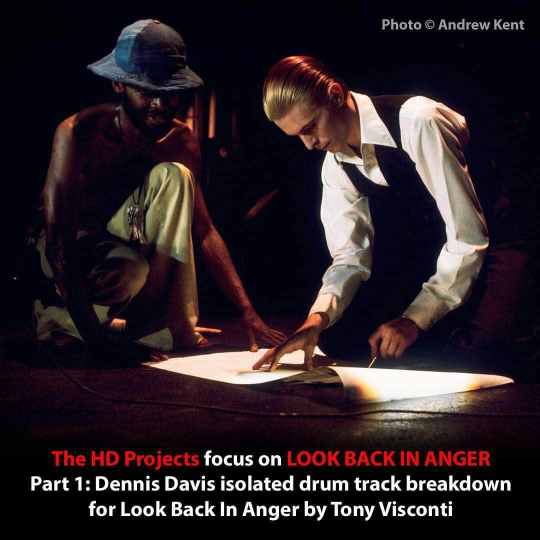 デヴィッド・ボウイさんのインスタグラム写真 - (デヴィッド・ボウイInstagram)「THE HD PROJECTS PRESENTS LOOK BACK IN ANGER - ““You know who I am,” he said…” -  Nacho Videos has been in touch with another great piece of work via @thehdprojects: David Bowie • Look Back in Anger • Dennis Davis Isolated Drums Breakdown by Tony Visconti:  Follow the link for some interesting background to this and a very happy birthday to one of the world’s newest teenagers, Hikaru Davis (son of Dennis), thirteen today! https://youtu.be/6gCUBRFkvvU (Temp link on main page)  The image of Dennis with Bowie is from Andrew Kent’s superb David Bowie: Behind The Curtain -  #TheHDprojects #DennisDavis #NachosVideos #BowieLodger #TonyVisconti #CarlosAlomar #BrianEno」3月16日 23時47分 - davidbowie