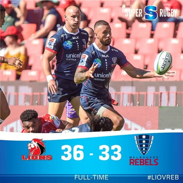 Super Rugbyさんのインスタグラム写真 - (Super RugbyInstagram)「FULL-TIME | LIONS v REBELS  The Lions have fought back to win a thriller in Johannesburg - they remain undefeated in Super Rugby matches against the Rebels.  #SuperRugby #LIOvREB」3月17日 0時03分 - superrugby