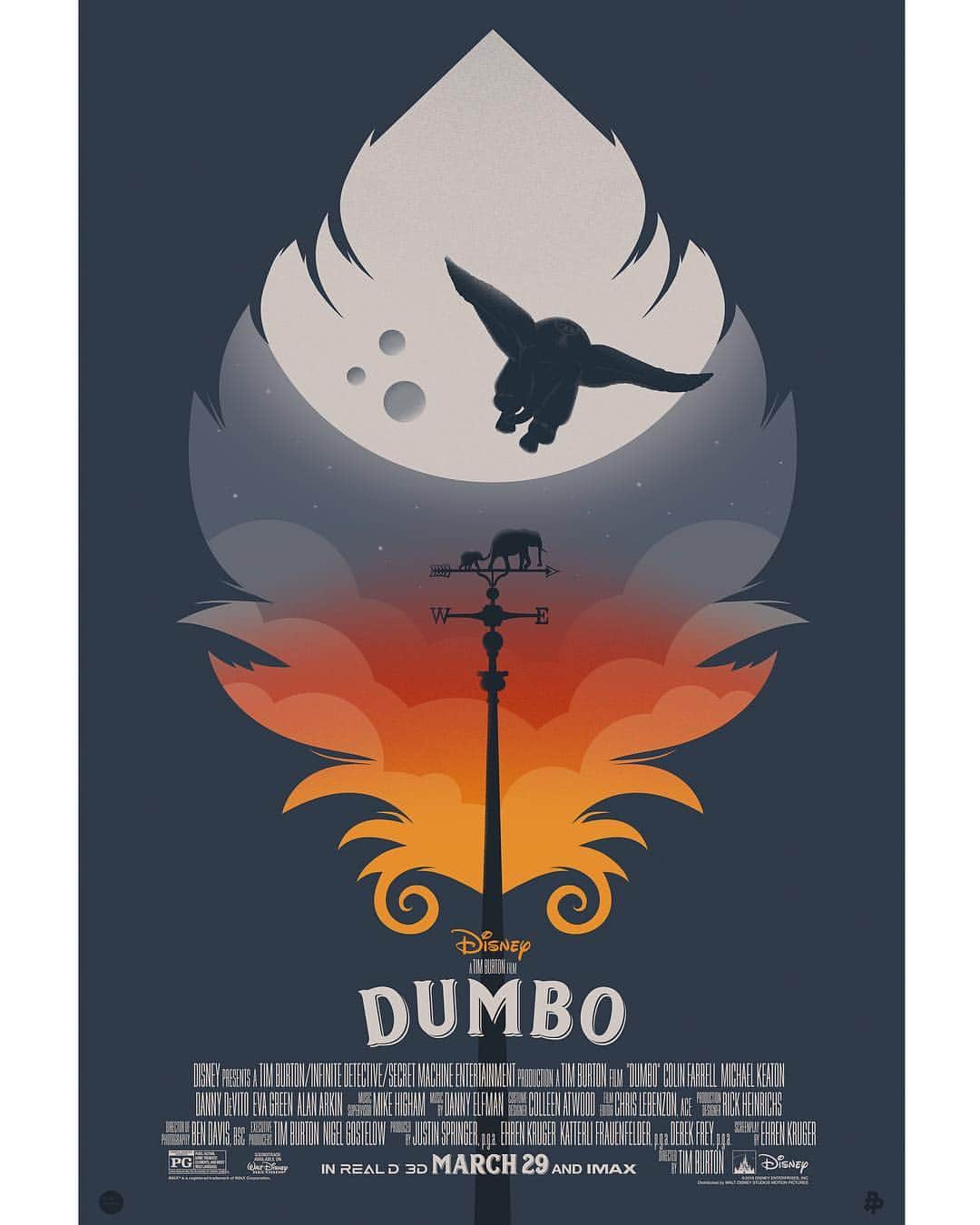 Walt Disney Studiosさんのインスタグラム写真 - (Walt Disney StudiosInstagram)「Check out these 4 new #Dumbo inspired posters by artists @17thandOak, @SG_Posters, @NoSmallVictories, and @VincentAseo. See Dumbo in theaters March 29.」3月17日 4時13分 - disneystudios