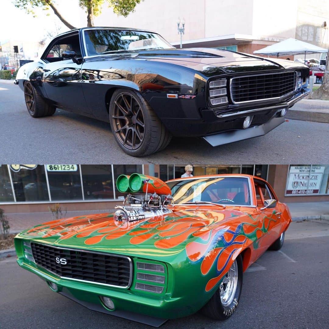 Classics Dailyさんのインスタグラム写真 - (Classics DailyInstagram)「We spotted these ‘69 Camaros today. Which one would you drive as your weekend cruiser?  @streets_of_bakersfield_carshow  _ @ironworksspeedandkustom 📸 @musclekingz_show」3月17日 5時04分 - classicsdaily