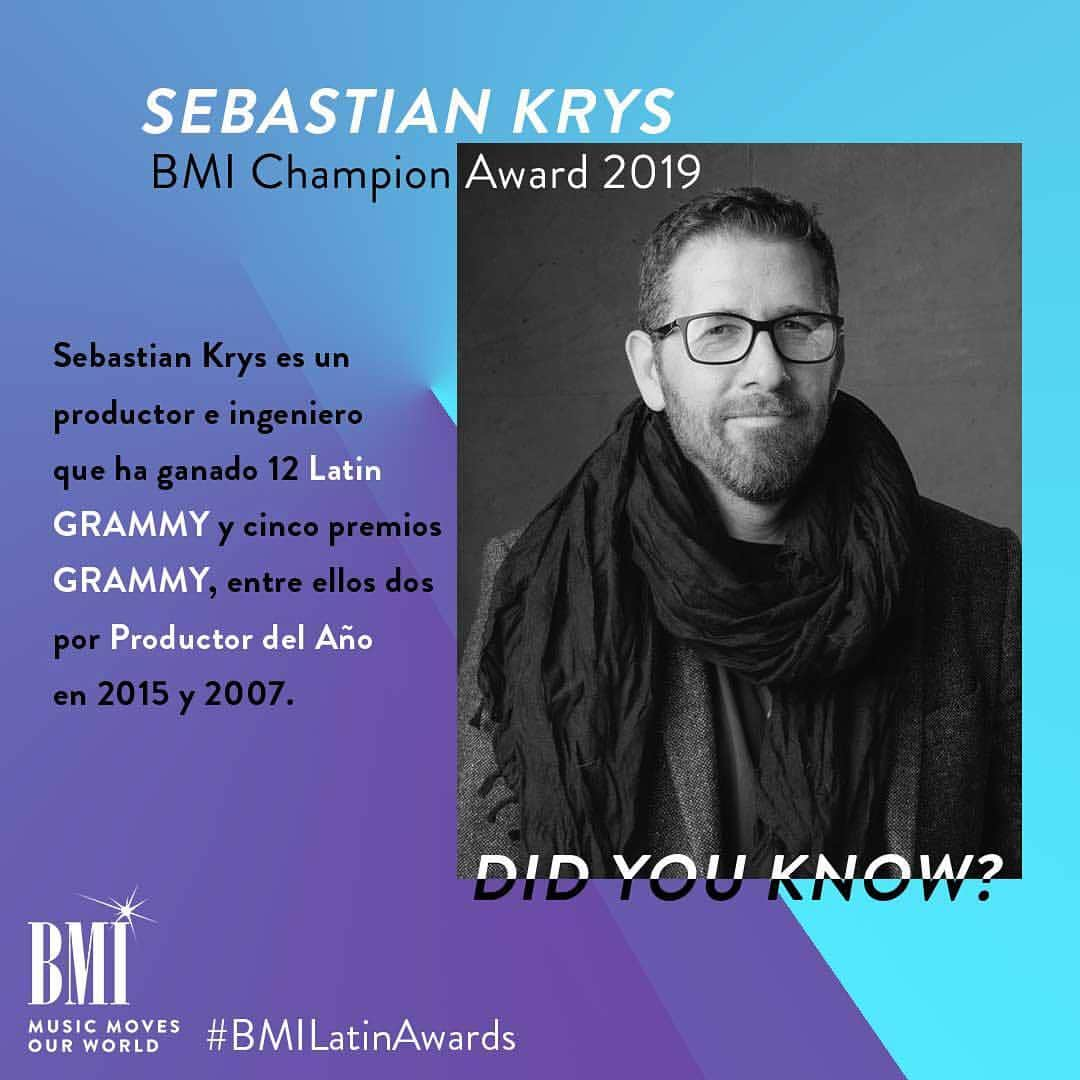 Broadcast Music, Inc.さんのインスタグラム写真 - (Broadcast Music, Inc.Instagram)「Excited to honor @sebastiankrys at this year’s #BMILatinAwards. Here’s a little fun fact about him.」3月17日 5時13分 - bmi