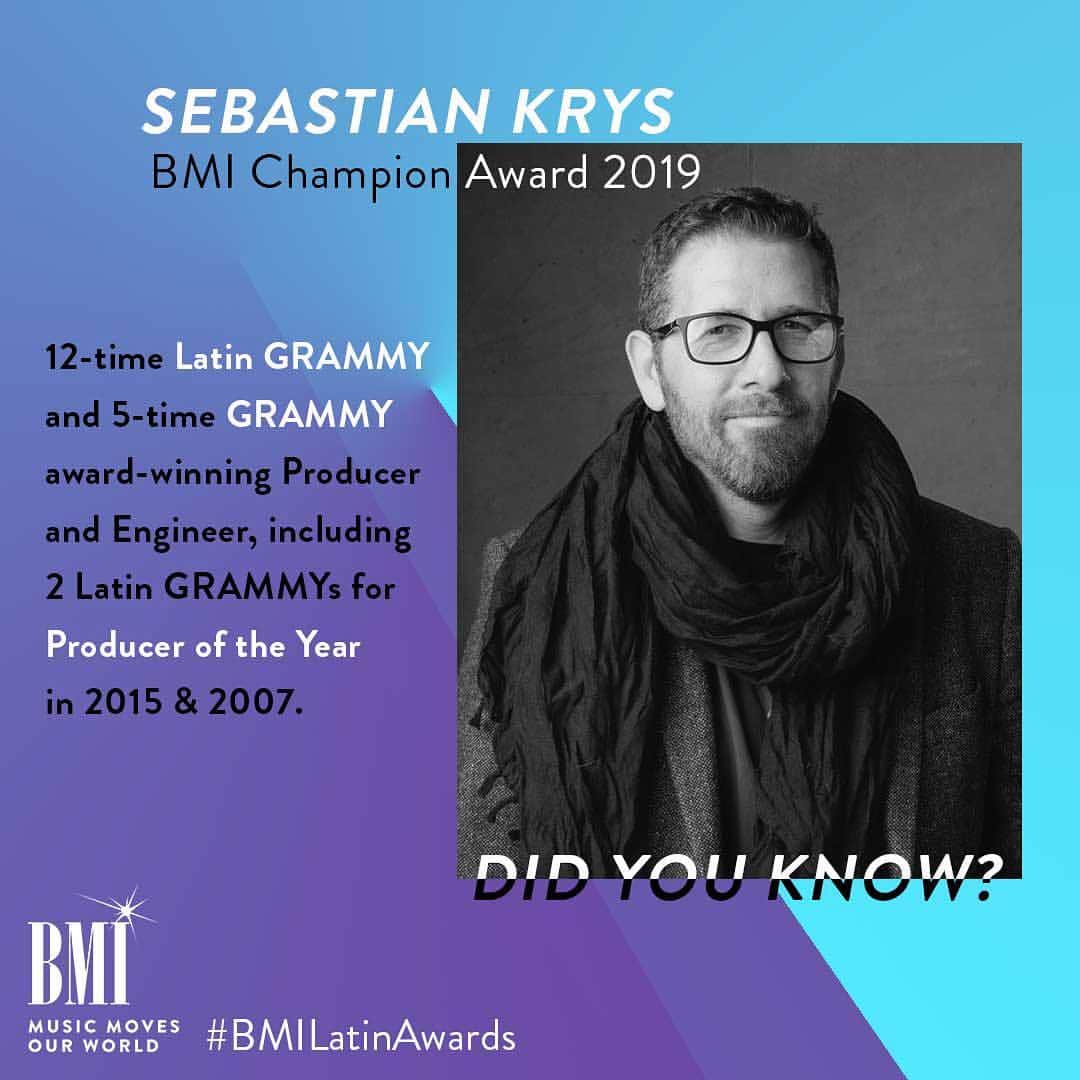 Broadcast Music, Inc.さんのインスタグラム写真 - (Broadcast Music, Inc.Instagram)「Excited to honor @sebastiankrys at this year’s #BMILatinAwards. Here’s a little fun fact about him.」3月17日 5時13分 - bmi