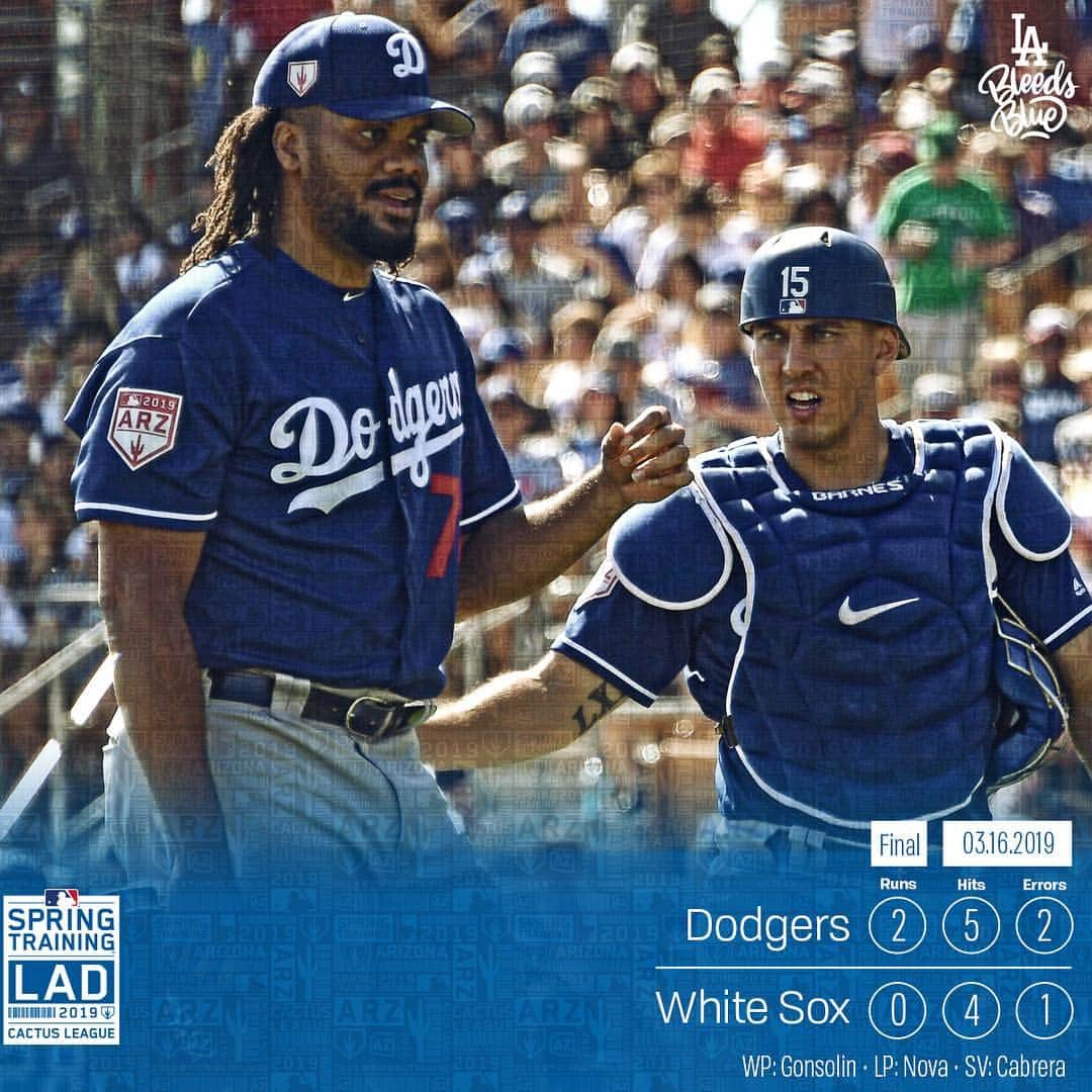 Los Angeles Dodgersさんのインスタグラム写真 - (Los Angeles DodgersInstagram)「RECAP: @austin.barnes5 goes deep as Dodgers shut out White Sox, 2-0. #DodgersST | Dodgers.com/news」3月17日 8時29分 - dodgers