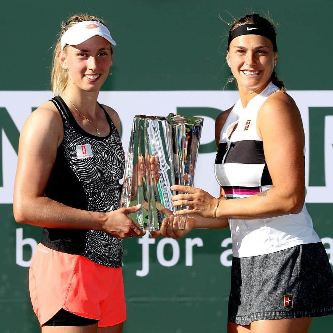 WTA（女子テニス協会）さんのインスタグラム写真 - (WTA（女子テニス協会）Instagram)「@bnparibas doubles champs @mertenselise and @sabalenka_aryna! 🏆👏」3月17日 8時54分 - wta