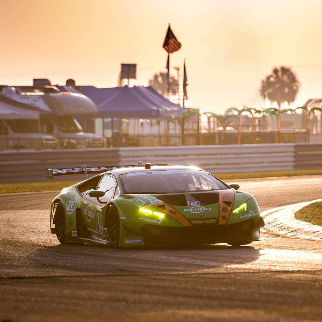 のインスタグラム：「Making history twice. Automobili Lamborghini is the first manufacturer to win @Imsa_Racing Sebring 12 Hours and Daytona 24 Hours in the same season, both for the second year in a row. Congratulations to the GRT Grasser Racing teams and drivers! @sebringraceway #Lamborghini #Sebring12」