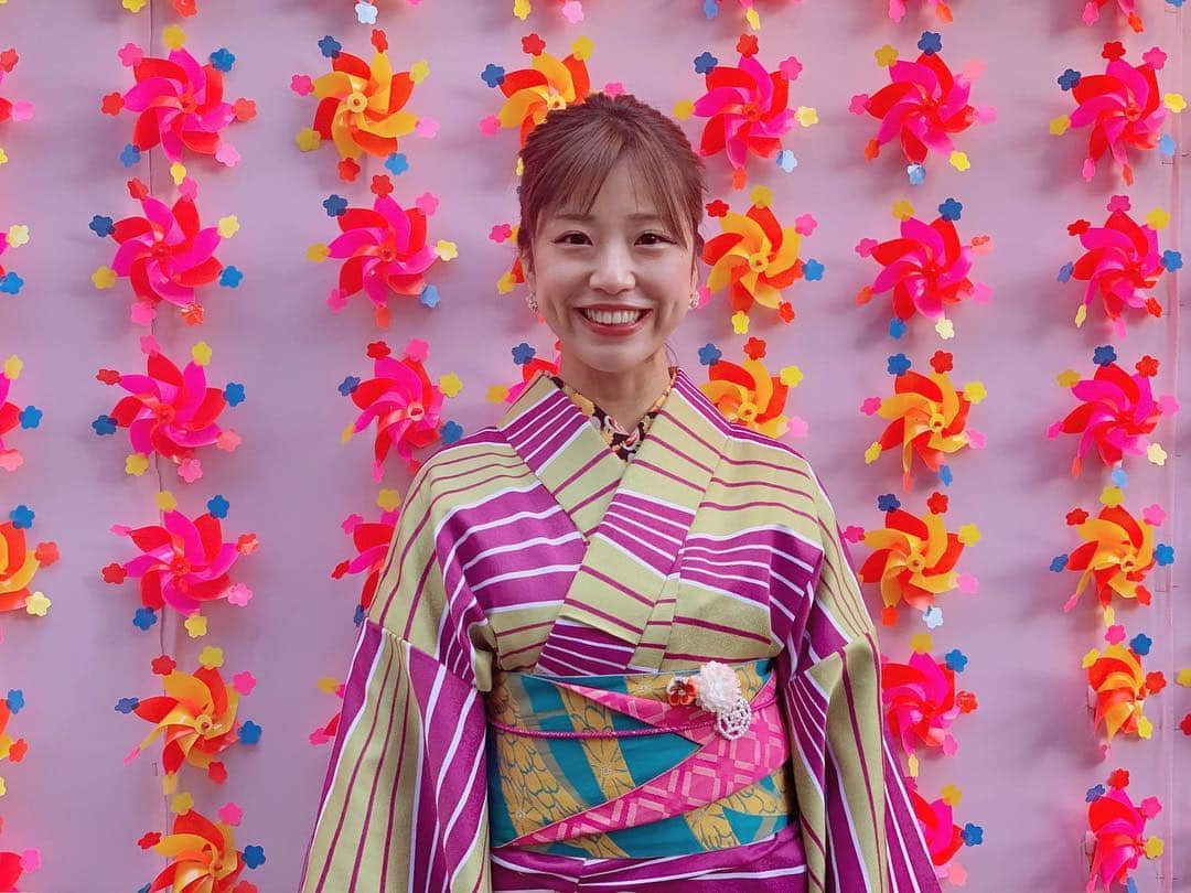 本橋優華のインスタグラム：「着物日和◡̈ 映え。笑#sunday#friend#date#asakusa#kimono#happy#fashion#sunny#goodtime#wafuku#photooftheday#photospot#japanesefashion#rétro#fun#tokyo#japan#着物#和装#浅草」