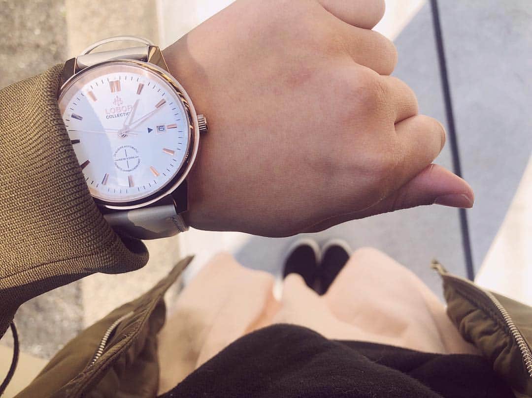 のインスタグラム：「:﻿ ﻿ #today﻿ #fashion﻿ #watch﻿ #spring﻿ #lobor﻿ #ootd #iphoneography  #手元くら部」
