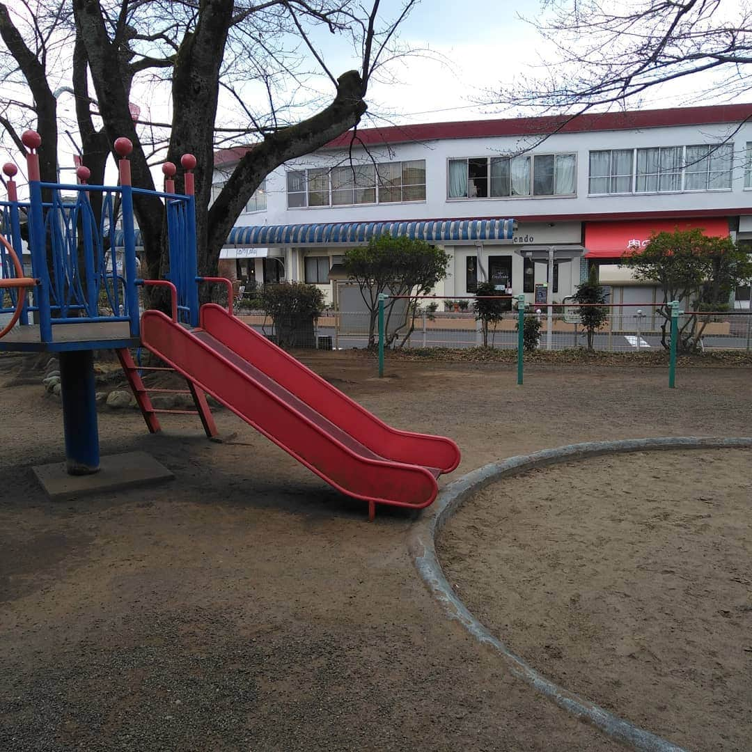 たまこ部@多摩センターさんのインスタグラム写真 - (たまこ部@多摩センターInstagram)「#多摩市#公園#さくら公園#耳をすませば舞台近くの公園#聖蹟桜ヶ丘#すべり台#回転遊具#鉄棒#砂場#桜」3月17日 14時27分 - tamacobu2015