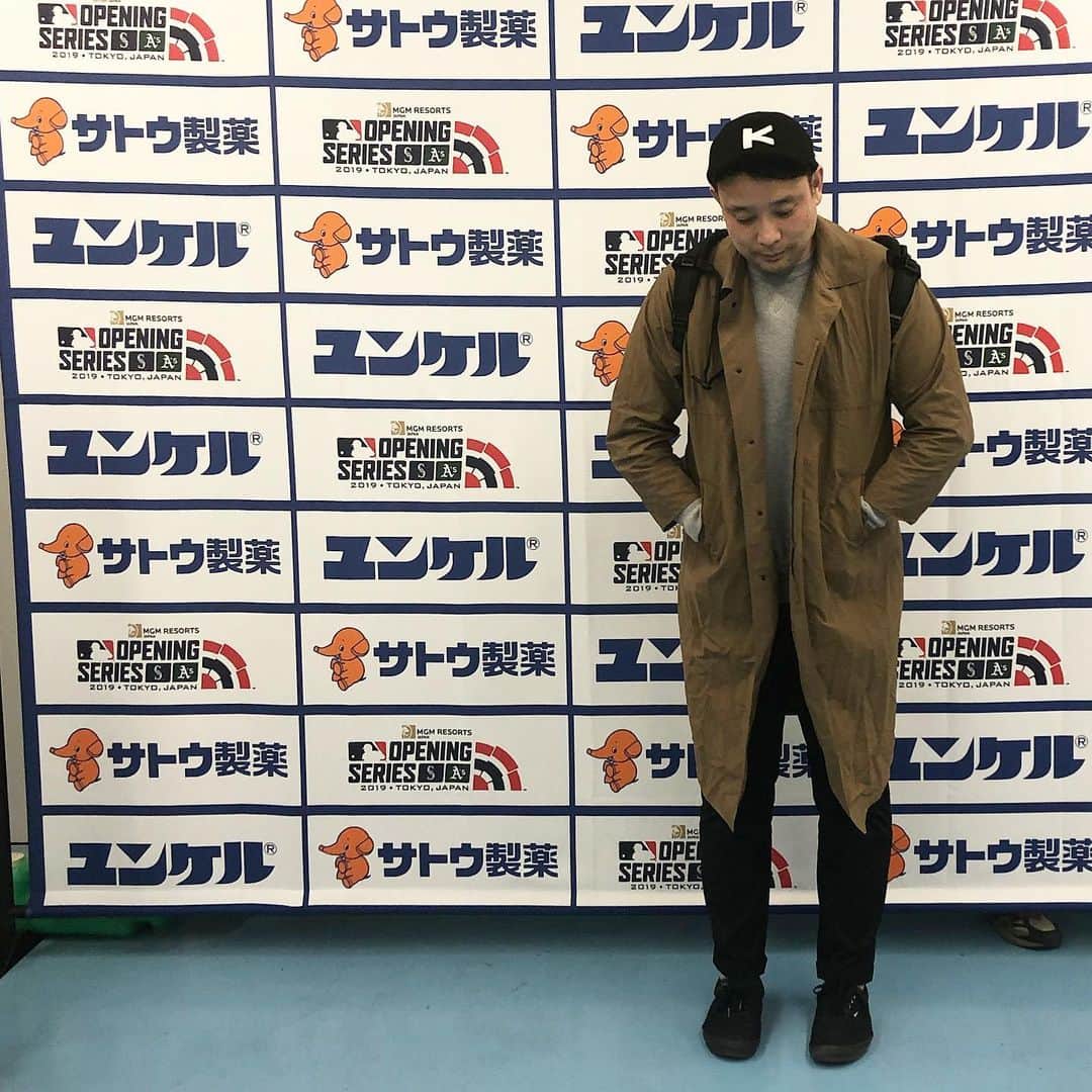 のインスタグラム：「☺︎ イチロー選手を観に東京ドームへ . #東京ドーム #tokyodome . #yaeca #ヤエカ #loopwheeler #ループウィラー」