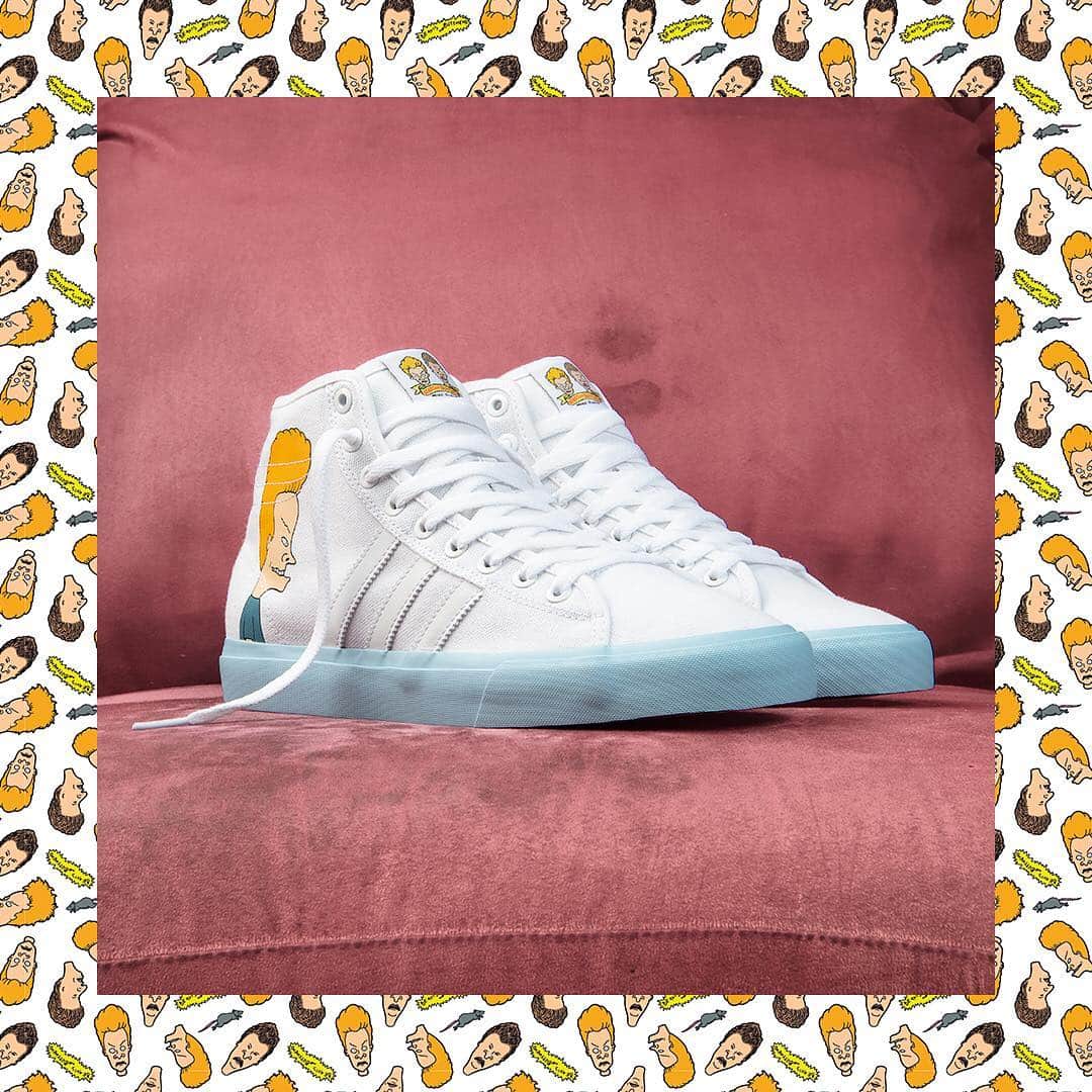 adidas Skateboardingのインスタグラム：「Beavis & Butt-Head X Matchcourt High RX /// Keep lounging on the couch and get your pair now. In stores & online at adidas.com/skateboarding  #adidasSkateboarding X #BeavisandButtHead」