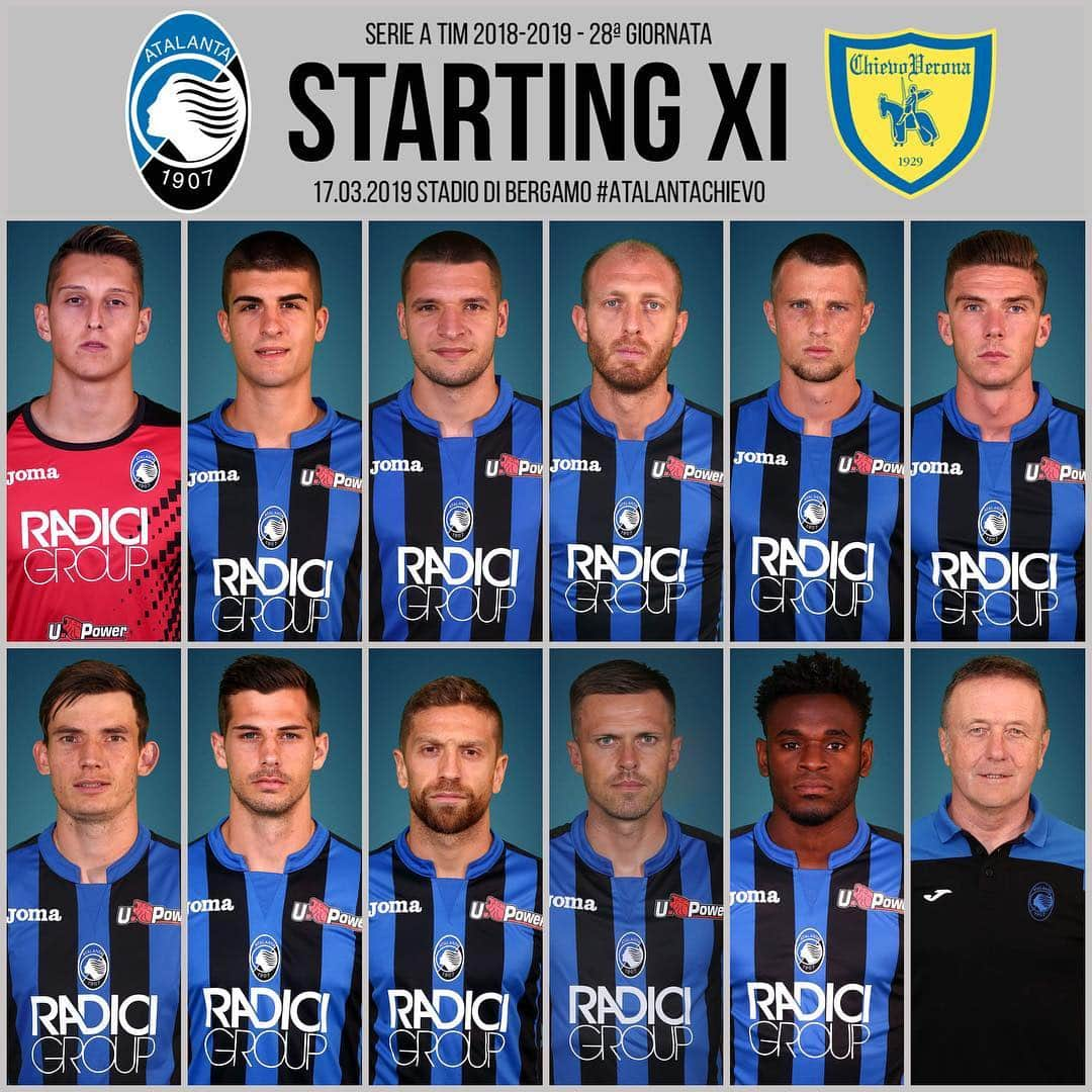 アタランタBCさんのインスタグラム写真 - (アタランタBCInstagram)「#AtalantaChievo ecco il nostro XI titolare 💪🏻 #GoAtalantaGo ⚫️🔵」3月17日 22時10分 - atalantabc