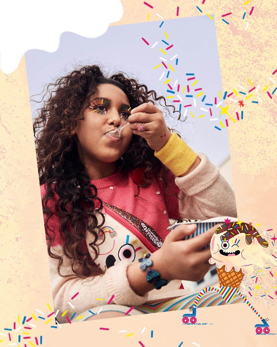のインスタグラム：「**This item is no longer available** LAST DAY!!!! LAST DAY!!!! It’s DAY 14 of Gimmies Swag Drop, and we’re dropping our LAST PRIZE!!! It’s a Rainbow Sprinkle Cone Fanny Pack with an adjustable strap and roomy compartment for carrying around your favorite toys, patches, and Gimmies snacks. Only 140 available! Be one of the first 140 entrants on Sunday, March 17th to win our Rainbow Sprinkle Cone fanny pack. Link in bio!」