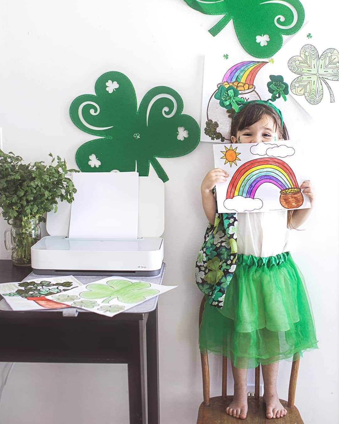 HP（ヒューレット・パッカード）のインスタグラム：「Print and color every rainbow this St. Patrick's Day with HP Tango X. Photo by @wispyfeatherfarm 🍀」