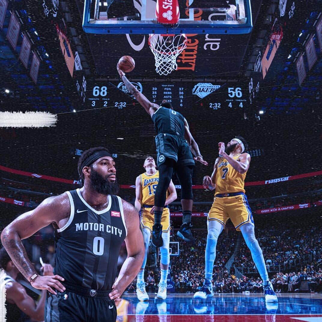 アンドレ・ドラモンドのインスタグラム：「—🦍🦍🦍 #detroitbasketball」