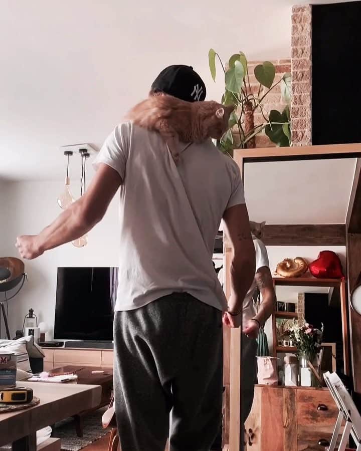 のインスタグラム：「Bored at home? NEVER! 😻😅」