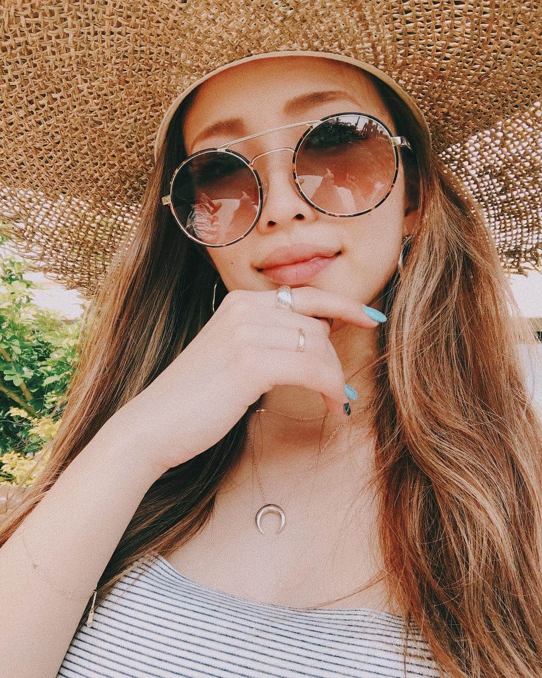 のインスタグラム：「. お気に入りだらけ😎👒💍🌙💞 #accessory #maternity #familytrip #my」