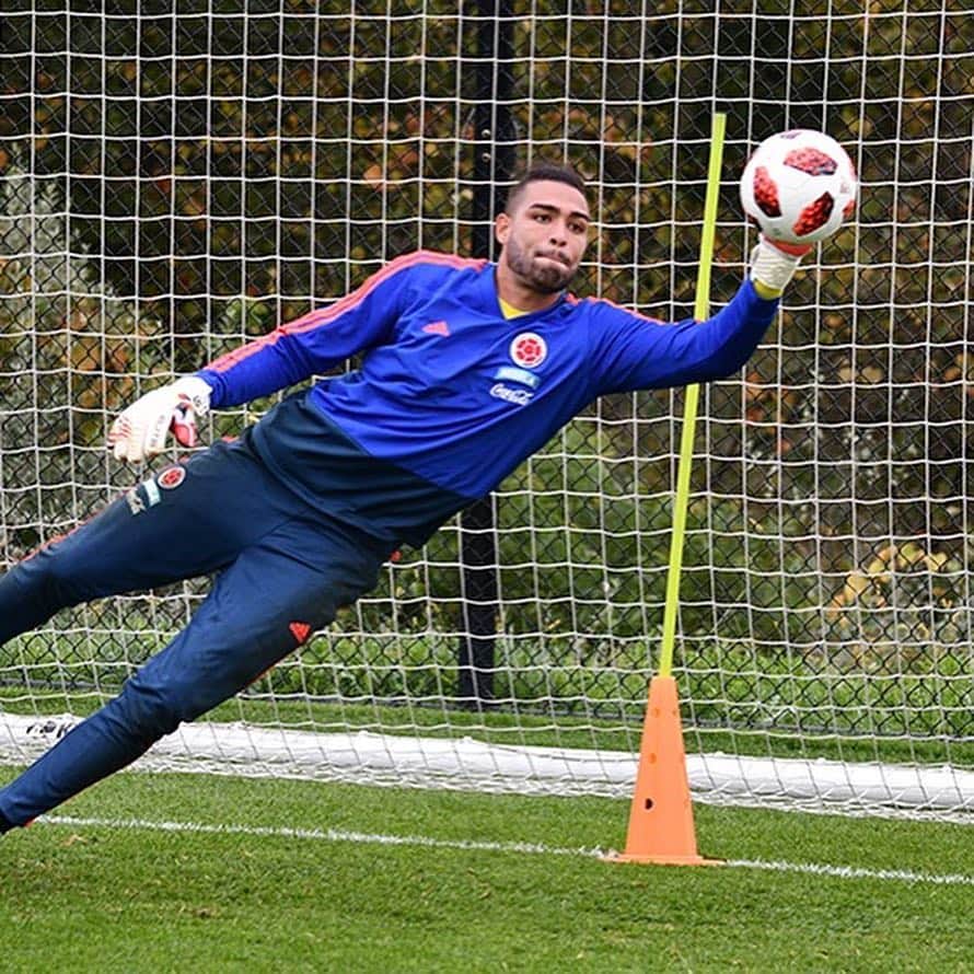 サッカー コロンビア代表チームのインスタグラム：「Álvaro Montero y Yimmi Chará reemplazarán a David Ospina y Juan Fernando Quintero. Esperamos que @d_ospina1 y @juanferquinterop muy pronto puedan volver a vestir nuestra camiseta.」