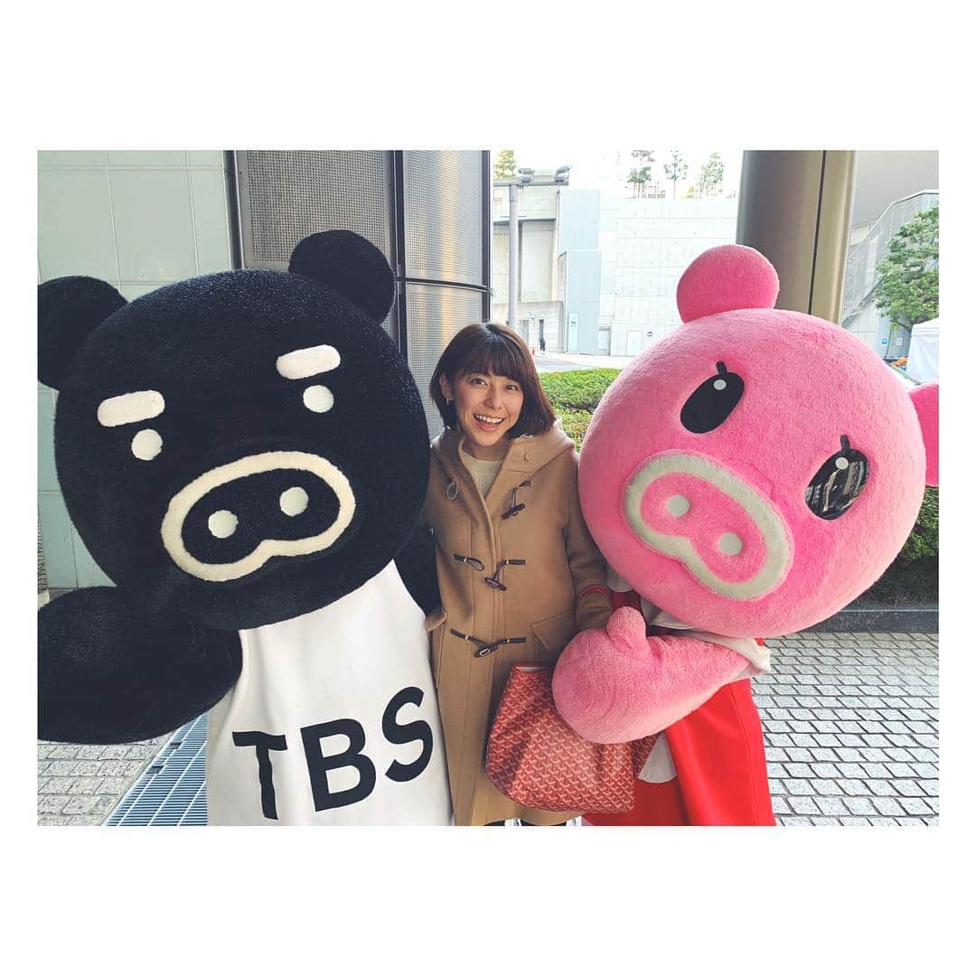 上村彩子さんのインスタグラム写真 - (上村彩子Instagram)「. . 今週も一週間、 頑張りましょう〜！😆 お天気ぽかぽかで気持ちいい ですね^_^ . . 写真は、先日会社の玄関で会った TBSのキャラクター ブーブとブーナです💕 . #TBSテレビ#ブーブ#ブーナ」3月18日 13時36分 - saekokamimura