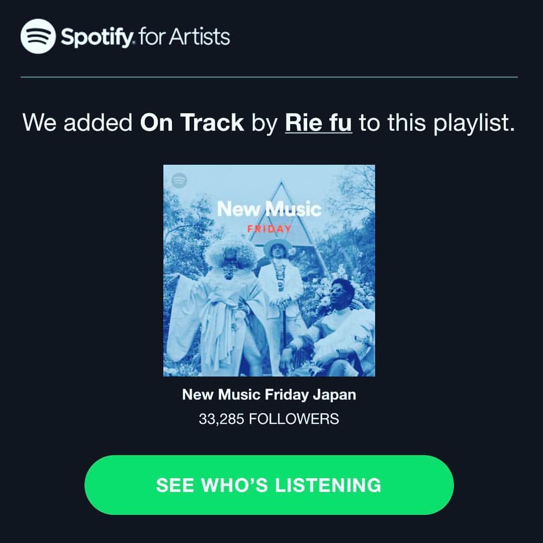 Rie fuさんのインスタグラム写真 - (Rie fuInstagram)「Thank you @spotifyjp for supporting my new album!! Link from biog👆ニューアルバムはSpotifyで配信中🙌🏻リンクはトップページから↑↑↑#riefu #places #newalbum #newtrack #newmusic #uk #japan #singersongwriter」3月18日 23時40分 - riefuofficial