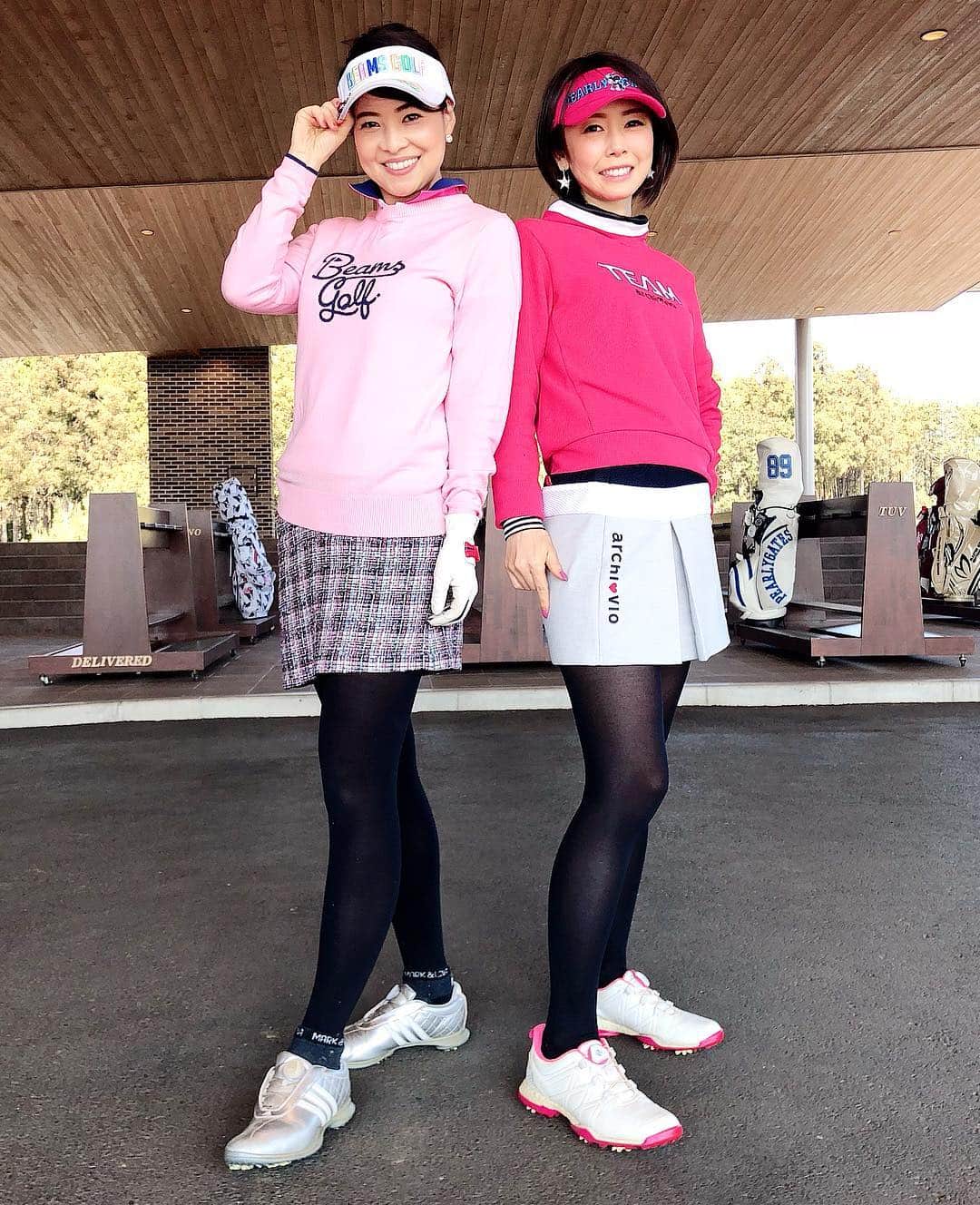 のインスタグラム：「のぶちゃんとゴルフ⛳️😋いつも明るくて楽しい時間をありがとう❤️ #golf #ゴルフ大好き #ゴルフ女子 #ゴルフ大人女子 #beamsgolf #ゴルフコーデ #callawaygolf #epicflash  #rogue #fujikura  #archivio #markandlona #monzee #adidas #ゴルフウエア #宮崎宣子 ちゃん#楽しい #ゴルフ仲間 #新しいクラブ #reinagolf」