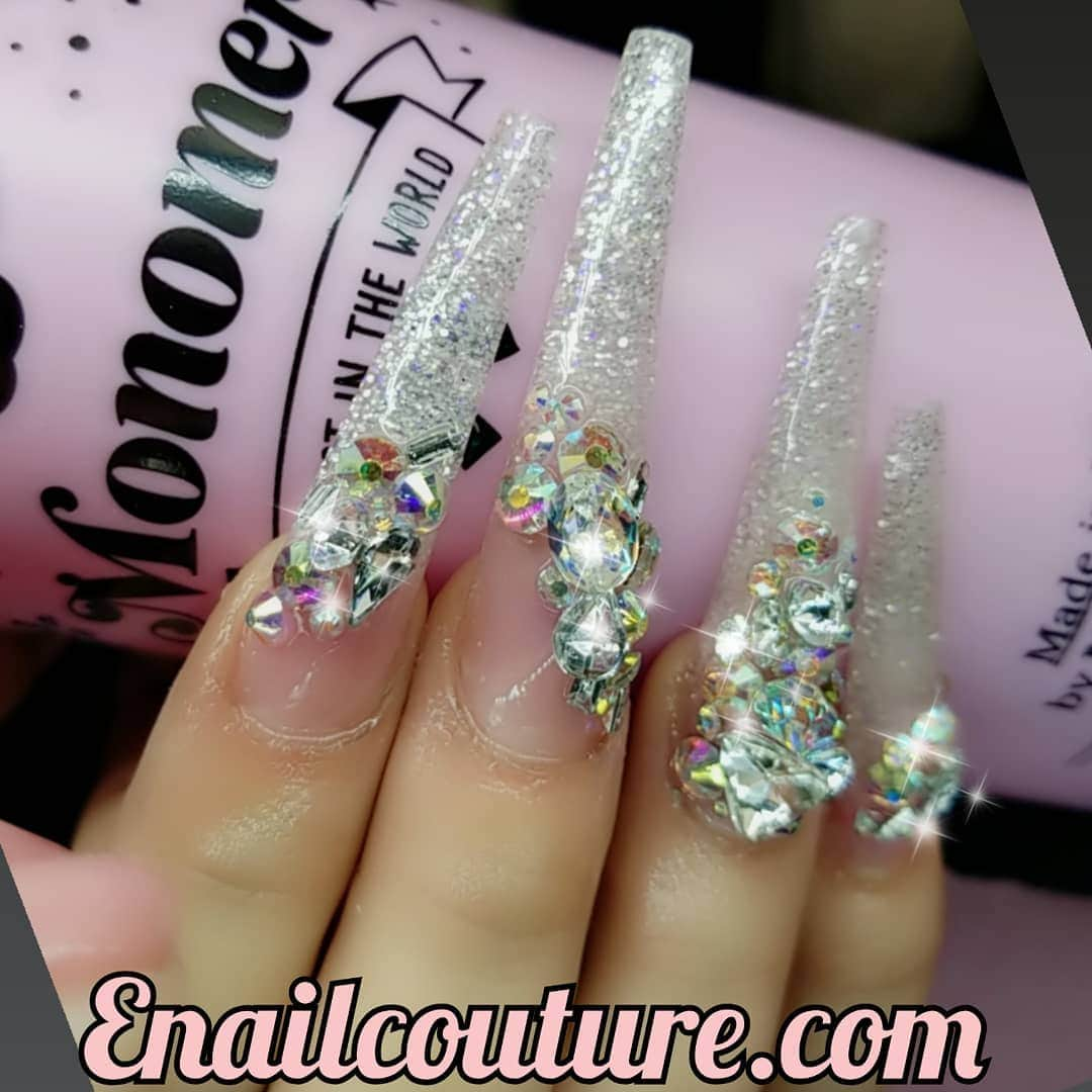 Max Estradaさんのインスタグラム写真 - (Max EstradaInstagram)「Enailcouture.com sculpture nails using our famous cotton candy monomer eternal beige powder mixed with bubble gum and cupid for the free edge ! Seal with shinee ! Made in the USA !!! Diamond-holic 1 and 11 with gummy gel #ネイル #nailpolish #nailswag #nailaddict #nailfashion #nailartheaven #nails2inspire #nailsofinstagram #instanails #naillife #nailporn #gelnails #gelpolish #stilettonails #nailaddict #nail #💅🏻 #nailtech#nailsonfleek #nailartwow #네일아트 #nails #nailart #notd #makeup #젤네일  #glamnails #nailcolor  #nailsalon #nailsdid #nailsoftheday Enailcouture.com happy gel is like acrylic and gel had a baby ! Perfect no mess application, candy smell and no airborne dust ! Enailcouture.com」3月19日 1時04分 - kingofnail